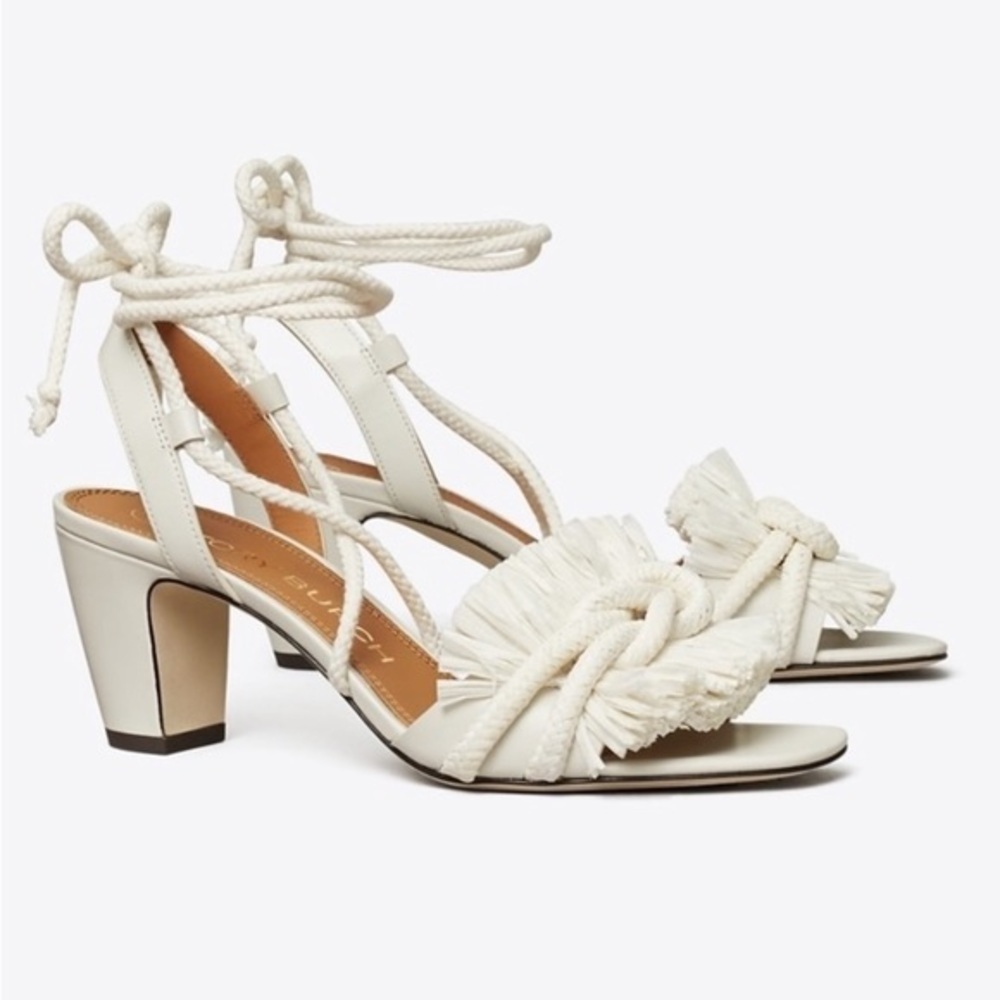 Tory Burch Heel Sandals Calf Rope White